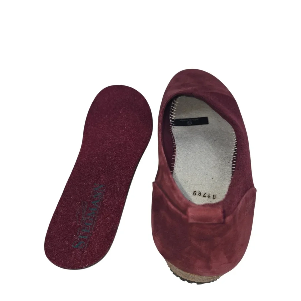 Women’s Burgundy Wedge Flats - Comfortable Everyday Style